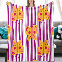 Cvjetni prugad flanel pokrivač s jastukom za kućni kauč krevet i kauč Ljeto COLORPOLNO Klima uređaj pokrivač tinejdžerke Djevojke Baca pokrivač za djecu i odrasle