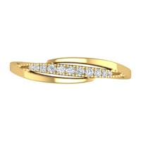 Carat okrugla dijamantna godišnjica vjenčani prsten za bend u 10k žuto zlato
