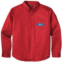 Muški Ford ovalni logo Twill majica sa džepom, malim bogatim crvenim