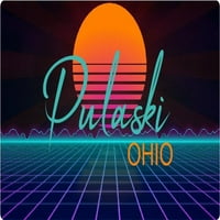Pulaski Ohio Vinil Decal Stiker Retro Neon Dizajn