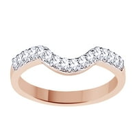 Bijeli prirodni dijamantski vjenčani prsten u 10k ružičastog zlata