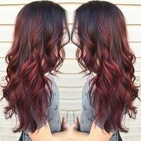 Crvene seksi duge mješovite gradijentne boje sintetičke perike za kosu perike kovrčava njegu kose
