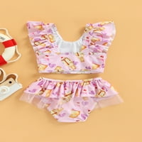 Dječje djevojke kupanje odijelo ruffle mrežaste gaćice Tankini set na plaži ljetni bikini kupaći kostimi