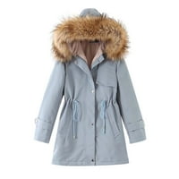 Ženski kaput zimska podstavljena jakna Srednja dužina plišana ovratnica debela plus veličina tanka jakna