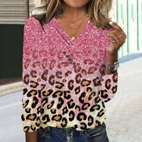 Taqqpue ženske majice Ležerne prilike V izrez prema nacrtu nagnute majice Comfy labavi cvjetni tunički