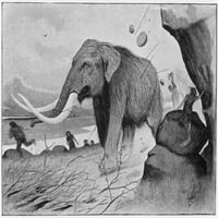 Neolitski mamut Hunt Poster Print Mary Evans Library Slika
