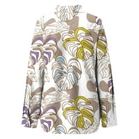 Košulje za žene Proljeće Jesen Ispis Casual Comfort Flowy Style gumb dolje rever s dugim rukavima
