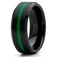 Green Tungsten vjenčani pojas Black Tungsten Ring Black Tungsten Ring Golvers Comfort Fit Fit