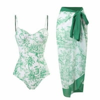 Hesxuno ženski kupaći kostimi jednodijelni kupaći kostim bikini čipke up kupaći kostimu duga suknja