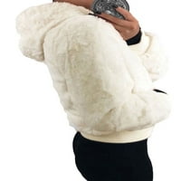 Žene Ležerne prilike FAU Shearling Coat Jakna Jesen Zimska duga rukava lepršavo krzno odjeće