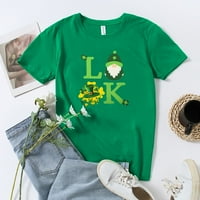 Ženske bluze Ženska moda DAN St. Patrickov dan tiskani uzorak majica kratkih rukava Mint Green XXXL