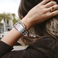 Bling tvrdi poklopac za Apple Watch Case Diamond kaljeno staklo Zaštitni zaštitni poklopac za zaštitni
