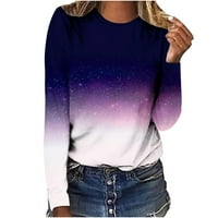 Aboser casual vrhovi za žene Fall dugih rukava gradijentne majice posade Comfy pulover bluze Radna nosi grafički tee