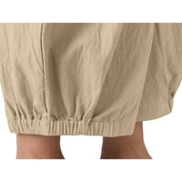 GVMFIVE ženske hlače pamučne posteljine čvrste labave ležerne duge hlače