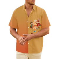 Fnyko muškarci i dječaci Uskršnja havajska majica Uskrsni print opušteni-fit casual majica s kratkim