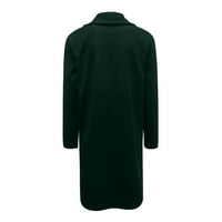 Kaput ženske modne kolor boje dugih rukava LEAL LEK-Dugme Vuneni kaput zeleni XL ženski jeftini kaput