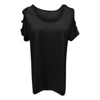 Daqian Womens Plus veličina T-majice Žene Off rame V-izrez Kratki rukav T-majice Ležerne prilike Criss