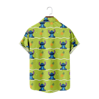 Fnyko muške i dječakovu havajsku majicu Lilo Stitch Print Regularni fit casual majica s kratkim rukavima