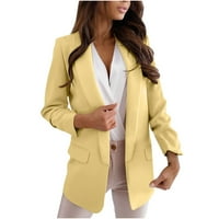 HFYIHGF Blazers za žene Business Casual Open Prednji dugi rukav Radni kancelarijski jakne Blazer modne