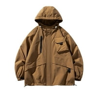 SNGXGN muške tople Sherpa obložene lagane hlađenje na otvorenim jakne za muškarce, smeđe, veličine 2xl