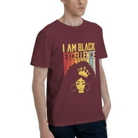 AM Black Excellence Afrički povijest ponosa mjesec Muške osnovne majice kratkih rukava Burgundija XX-Large
