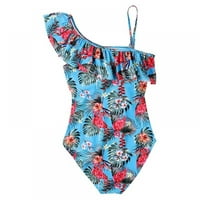GiratReam Girls One kupaći kostimi jedno rame Ruffle kupaći odijelo za djecu cvjetni kupaći kostimi