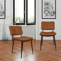 Dnevna soba Stolice za trpezarice bez rukava sa podstavljenim sjedalom, vintage bočne stolice PU kožne