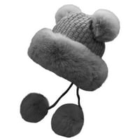 Zimske bebene šešire za muškarce žene šešir šešir debeli slatki šešir ženske uši toplo pletene vunene