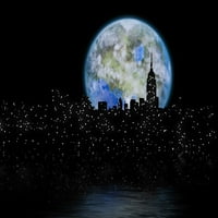 Organizovani mjesec preko noći grad. New York's Silhouettes print Bruce Rolff Stocktrek slike