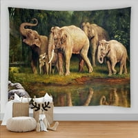 Lion Tiger Elephant Tapisestry Afrički travnjak Zidni zid Viseći ručnik za plažu Tanki poliester pokrivač