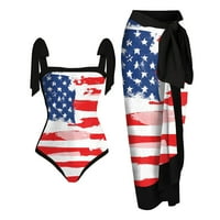 Dan nezavisnosti Semimaya za ženske američke kupaće kostime za ispis + prikrivanje dva vintage print