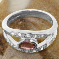 Britanci napravio 18k bijeli zlatni prirodni ružičasti turmalinski i dijamantni ženski zaručni prsten