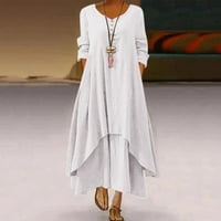 Asimetrična suknja za ženska nepravilna čvrsta ženska haljina tunika