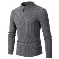 Xysaqa muški meki džemperi, četvrt zip pulover za muškarce, muška odjeća klasična tanka oblogana ležerna