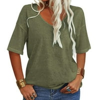 Majice za žene Tunic Marron Solid Casual Vintage Boho etnička okrugla vrat dugačka boemska majica