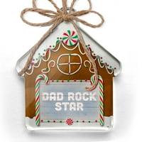 Ornament tiskani jedan boid tata rock zvijezde očev dan plavi vintage drvne daske za božić neonblond