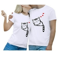 Štednja ženske majice zaljubljenih valentine slatka mačka grafički tisak za ljubitelje ljubitelja ljubitelja