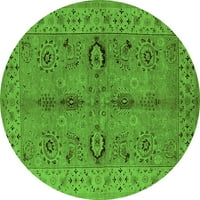 Ahgly Company u zatvorenom okruglu Orijentalne zelene tradicionalne prostirke, 8 'krug
