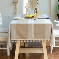 Beiwei stol pokriva krpe izgrađene rustikalne stolne stolklotske rese, čvrste boje kućnog dekora Pravokutni