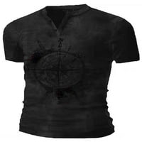 Bellella Casual majica s dugim rukavima za muškarce Henley T-majice Workout Hip hop košulje Tee Black