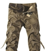 Leesechin muške teretne hlače labave više džepne opterećene kombinezone na otvorenom casual hlače hlače hlače kaki 6xl
