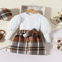 Zimske odjeće za zimske odjeće Amiliee Baby Girl Girl s dugim rukavima + dugme TELETELED PLAJNA SUPR