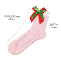 Riforla Ženske čarape Bowknot čiste boje čarape preko festivala Božić ljubičasta Jedna veličina