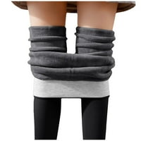Wiueurtly Casual gamaše za žene sa džepovima Ženske obložene tajice Termalne visoke struke joga hlače zimske vježbe trčanja