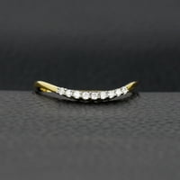 Zakrivljeni prsten, krivulja pola vječnog prstena, sterling srebrni zaručni prsten, vjenčani pojas,