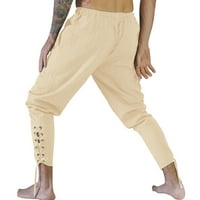 Rovga muške hlače modni casual labavi vintage gležnjačke veze za crtanje za čipke duge hlače Slim Fit
