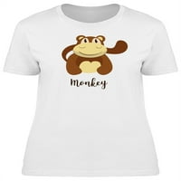 Slatka sretna majmunska doodle crtana majica žena -image by shutterstock, ženska mala