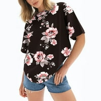 Olyvenn Ženska Trendy Leisure Basics T-majice Flash Moda Ljeto Drop ramena kratki rukav Teers cvjetni