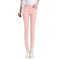 Wozhidase Jeans za žene Visoka uspona Moda Jean Clic Solid Boja gležnjače Traperice Ležerne prilike