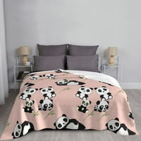 Bacajte pokrivač, smiješne pandas ružičaste ispise za pranje pokrivača za kauču, ružičastu